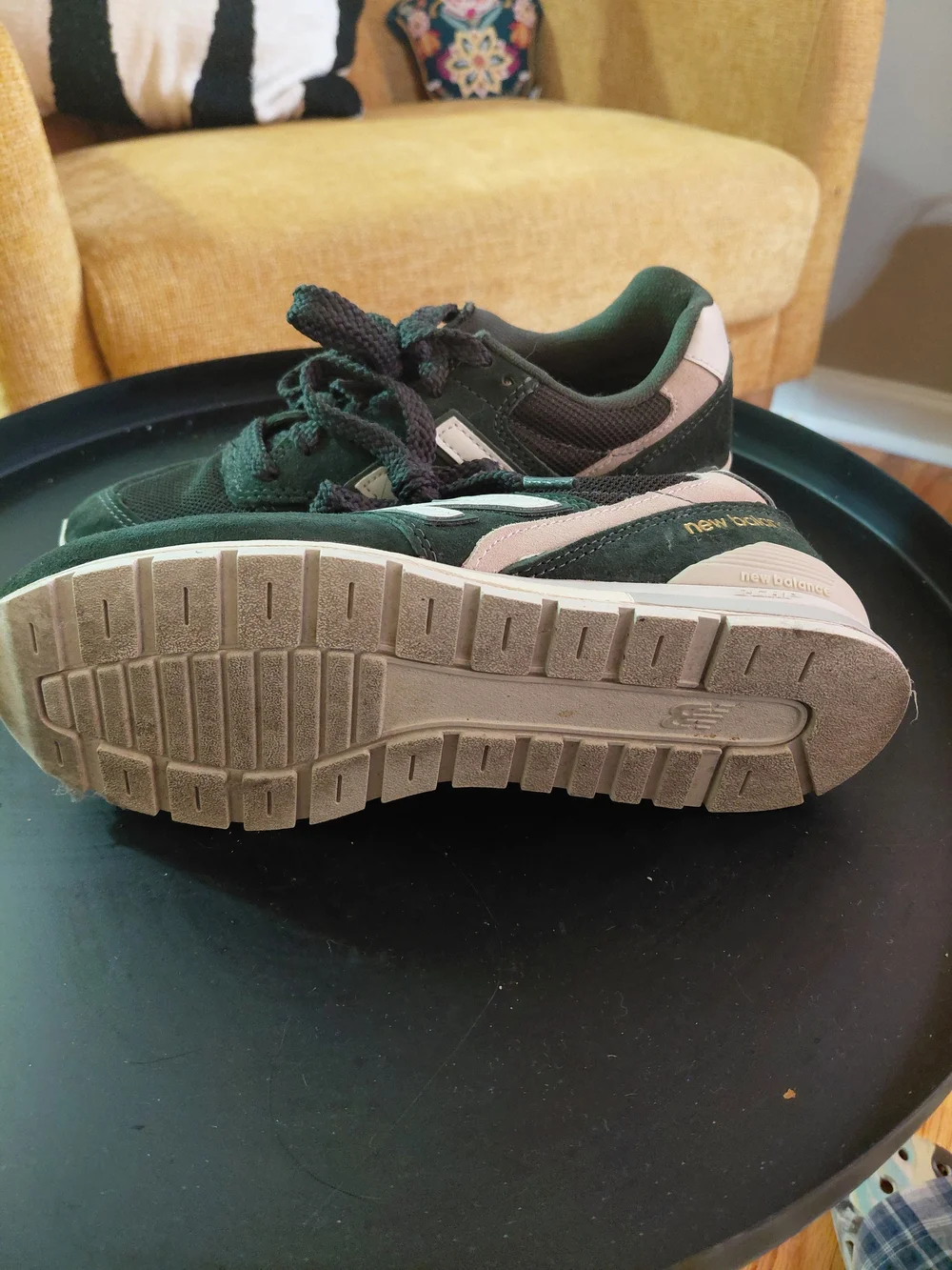 New Balance Kids' Dark Green Suede & Mesh Sneaker